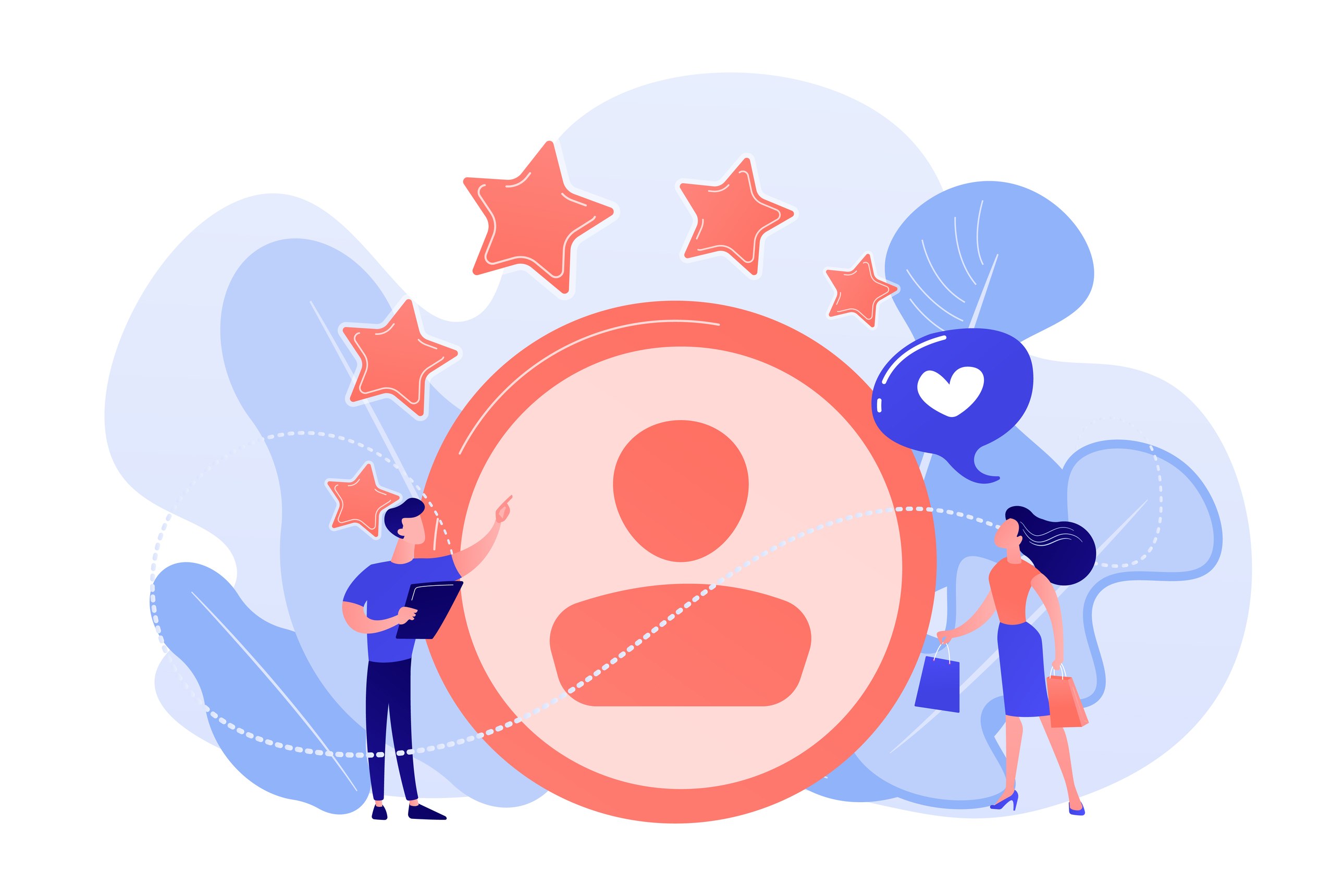 drawing of man and women wih stars